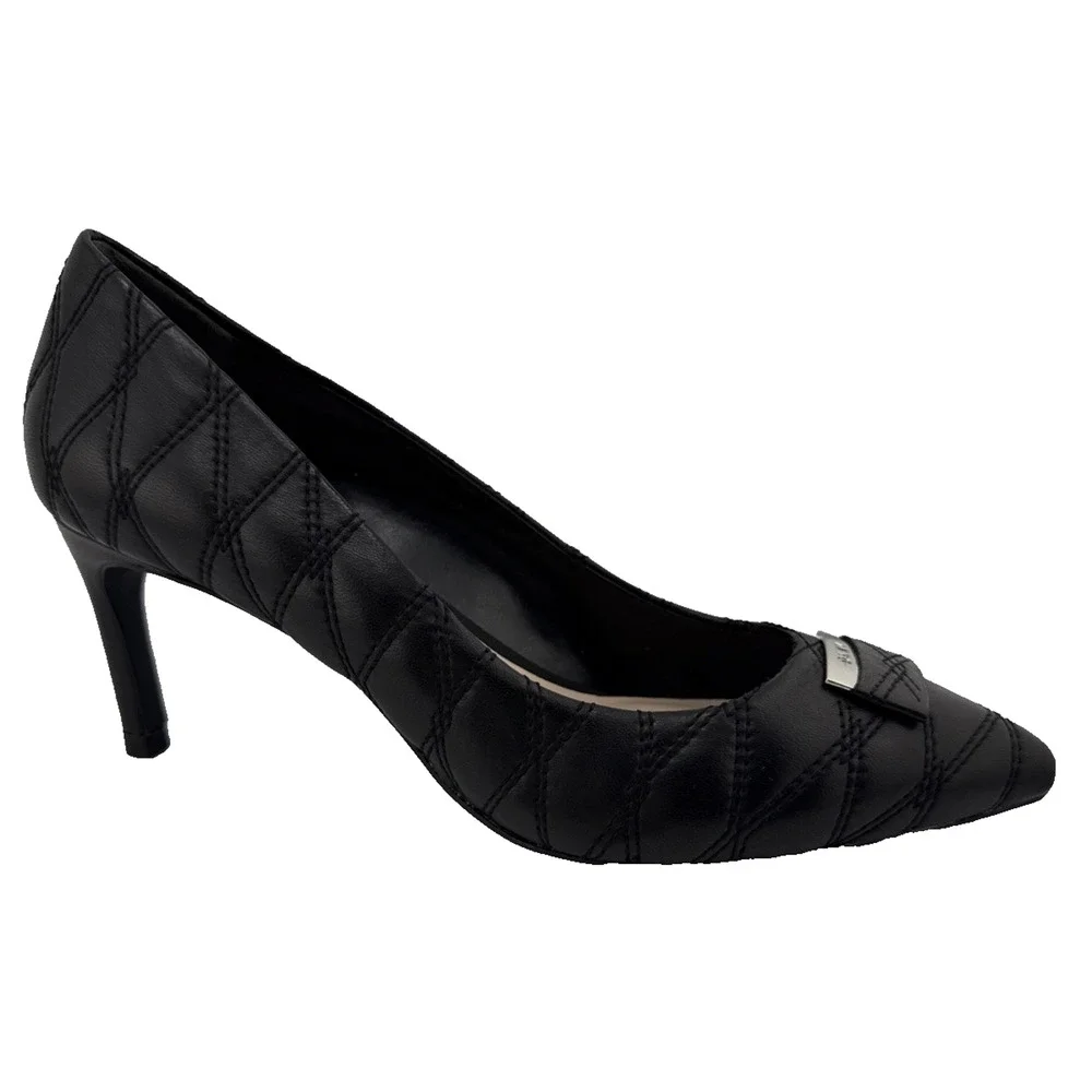 DKNY Womens Evie Black Quilted Leather Pointed Toe Classic Pumps Size 6.5 US NWB